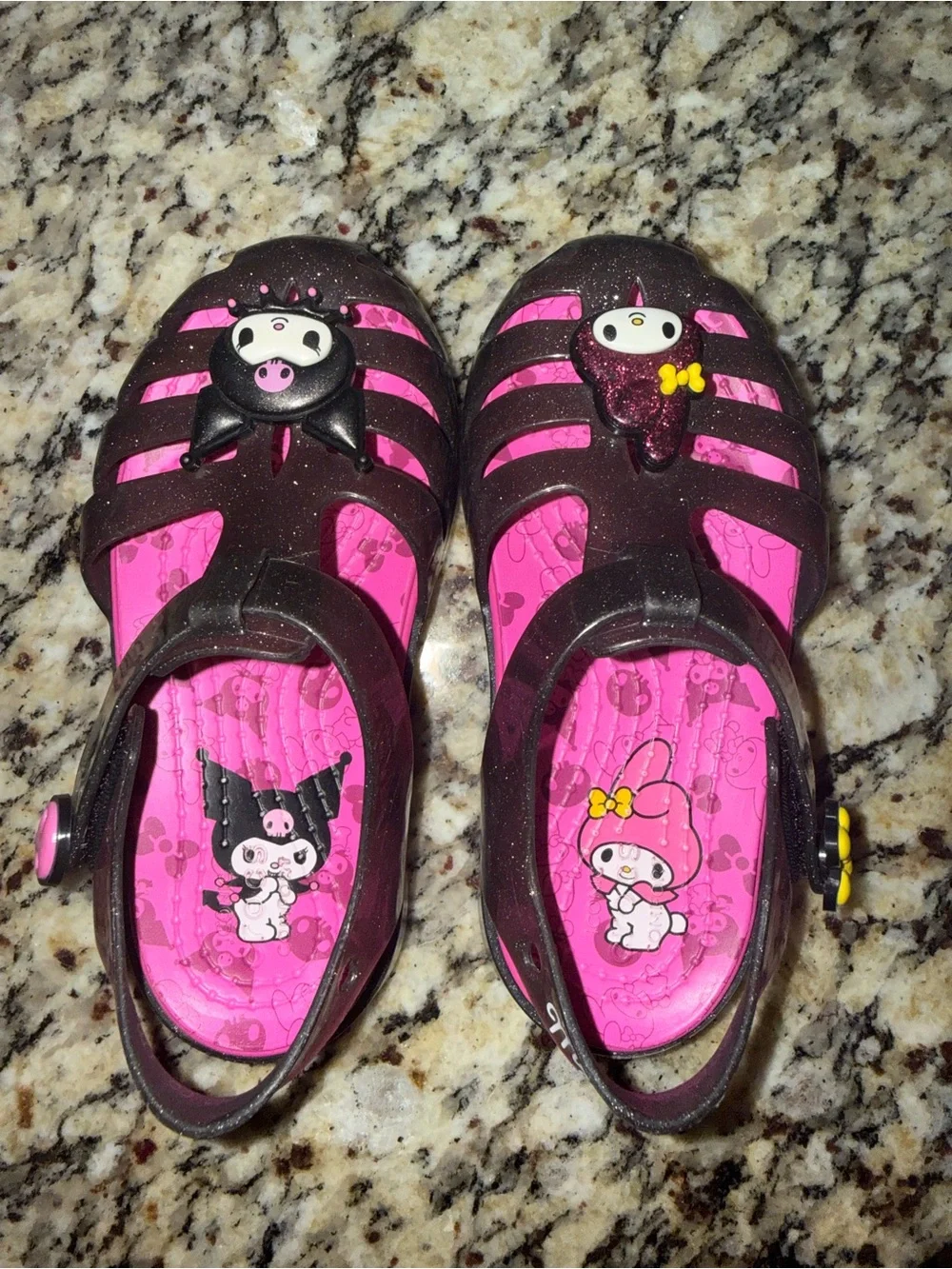 Crocs My Melody & Kuromi Pink and Black Jelly Sandals